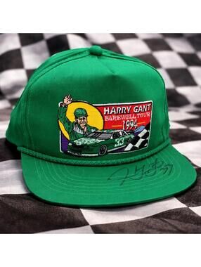 VTG Harry Gant #33 Logo Farewell Tour Racing Hat NASCAR Signed Autographed Cap